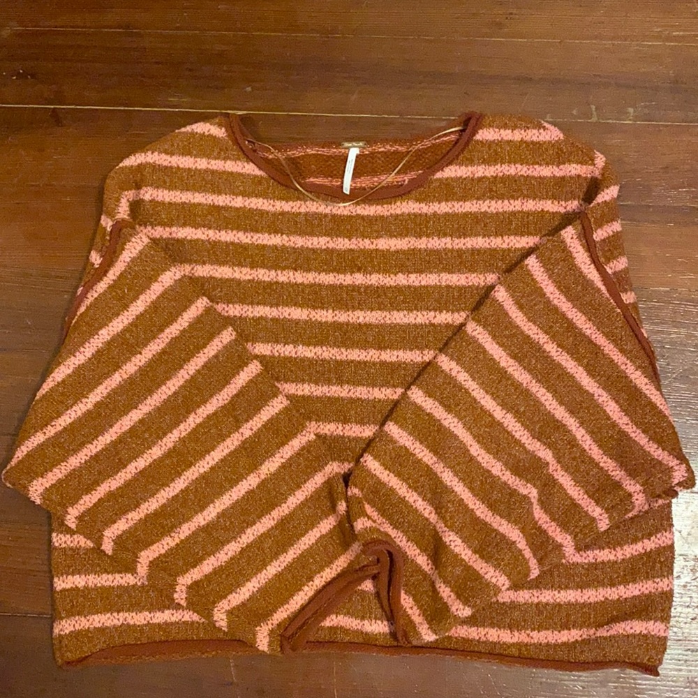 Free People Bardot Stripped Sweater